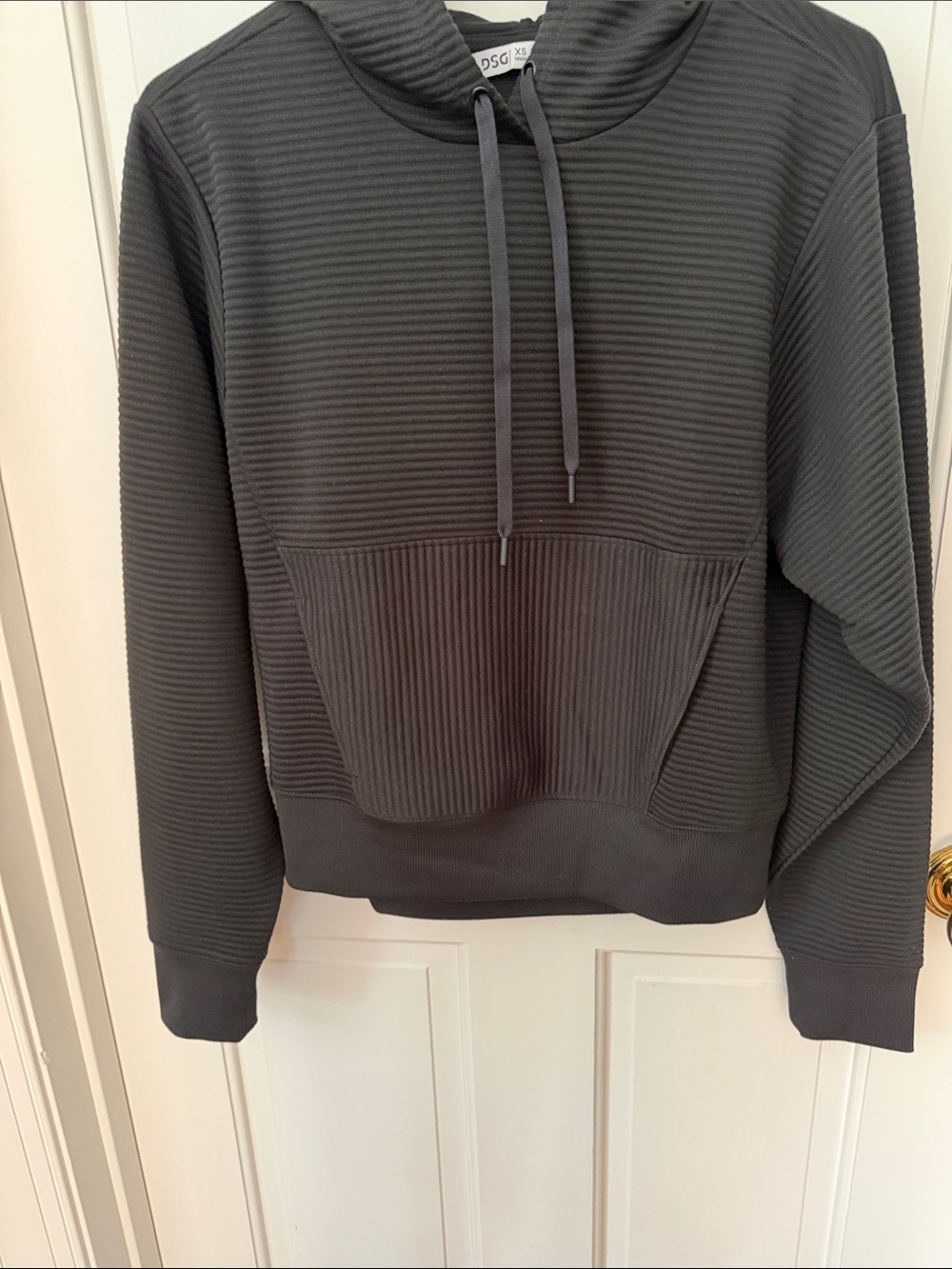 DSG Black Ribbed Pullover Hoodie